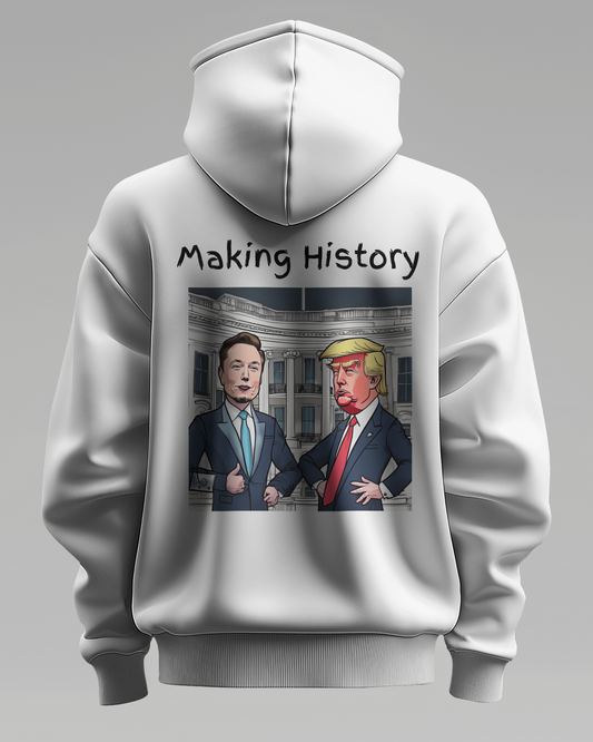Making History Funny- Elon Musk & Trump Hoodie