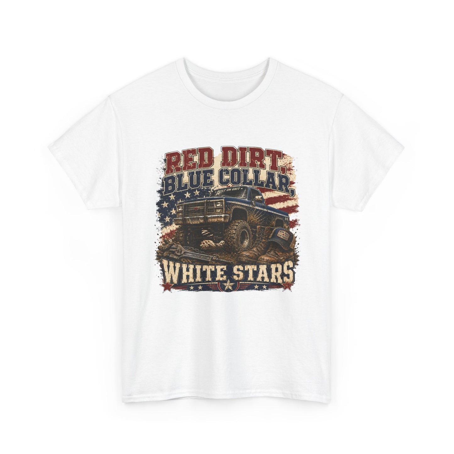 "Red Dirt Blue Collar White Stars" Tee
