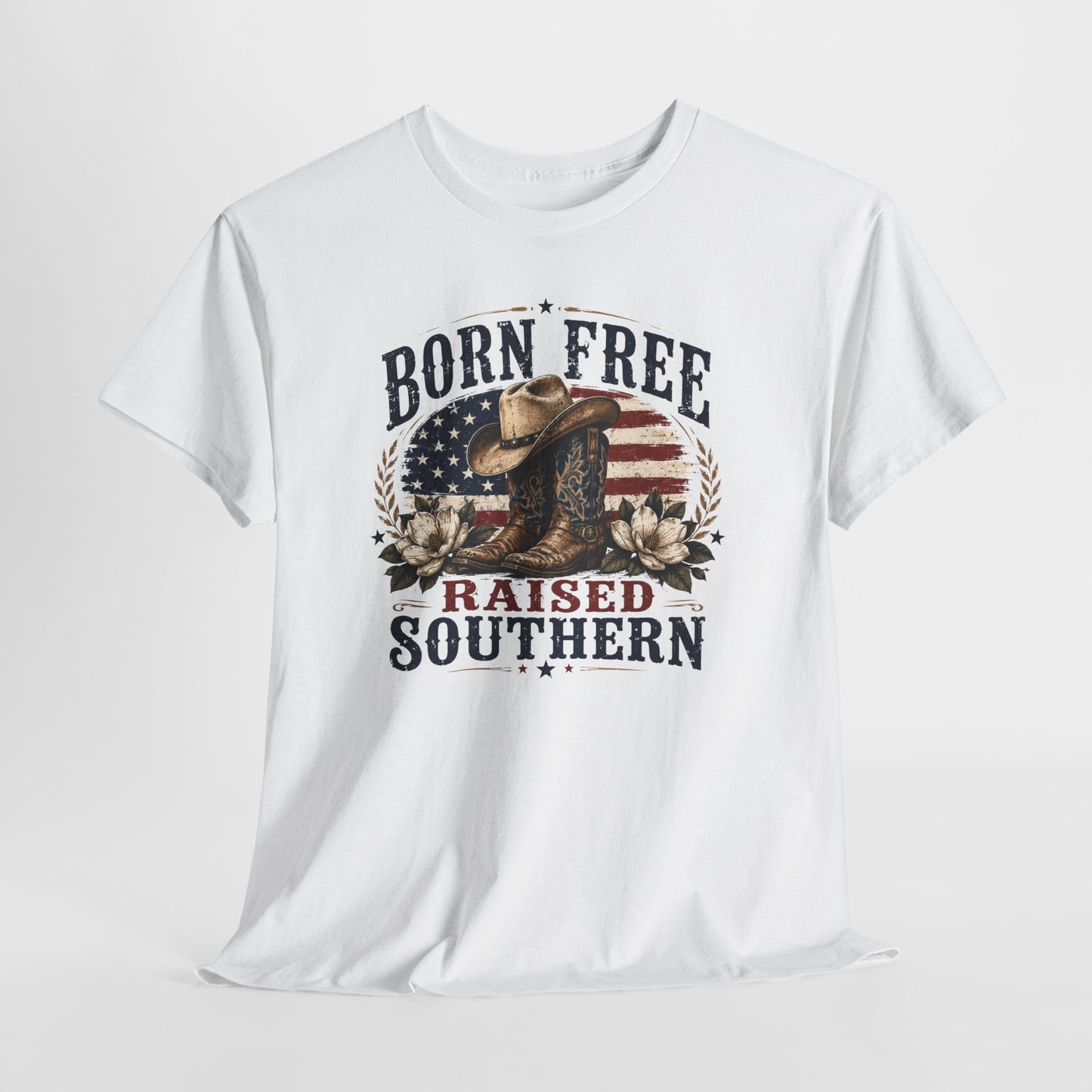 Born Free Raised Southern Tee | Southern Pride Graphic Shirt