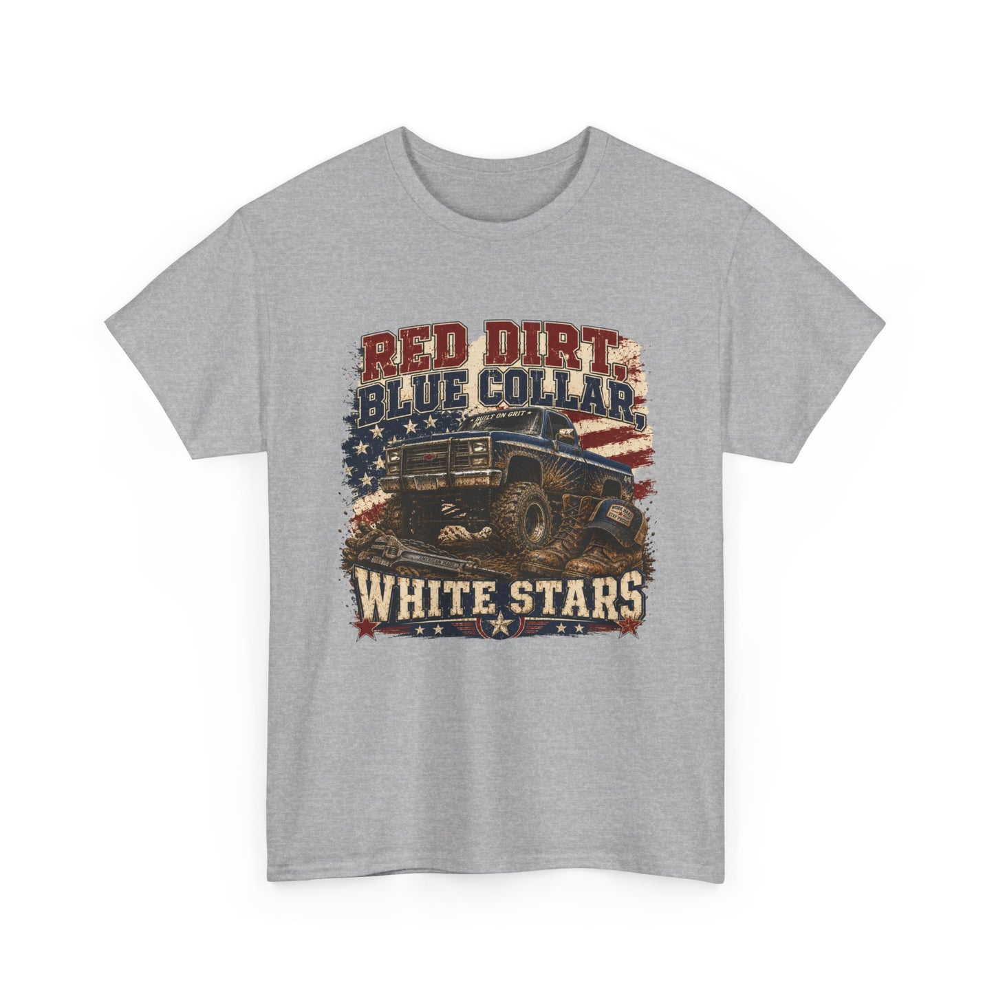 "Red Dirt Blue Collar White Stars" Tee
