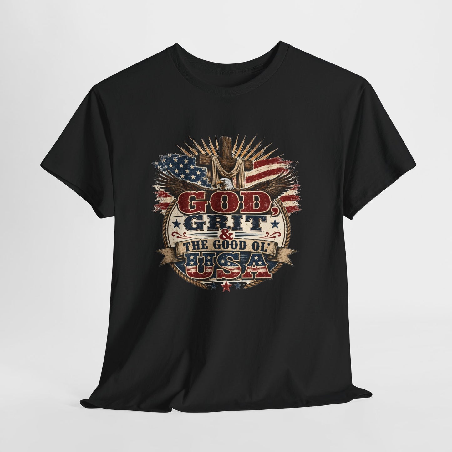 "God, Grit & The Good Ol' USA" - American T-Shirt