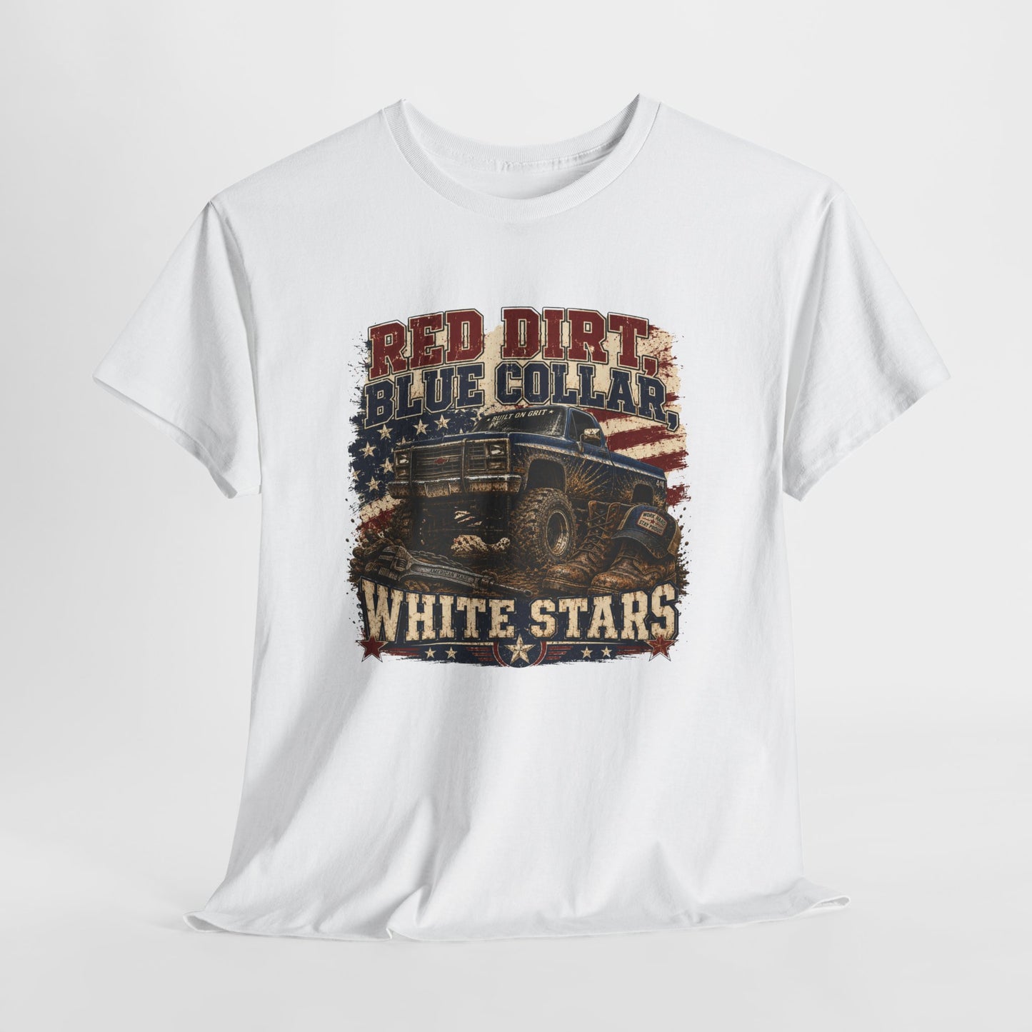 "Red Dirt Blue Collar White Stars" Tee