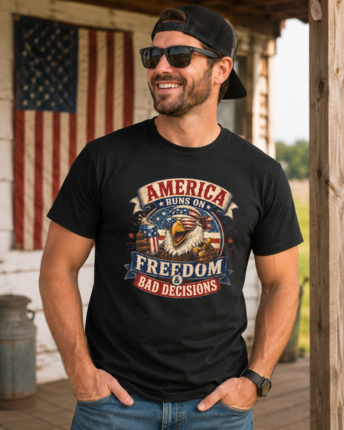 "Freedom & Bad Decisions" Eagle T‑Shirt