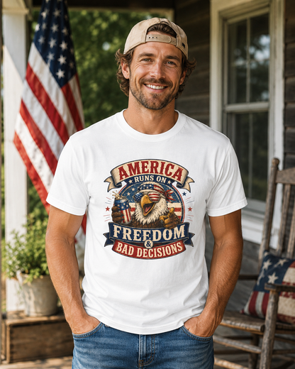 "Freedom & Bad Decisions" Eagle T‑Shirt