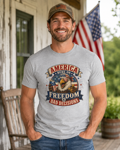 "Freedom & Bad Decisions" Eagle T‑Shirt