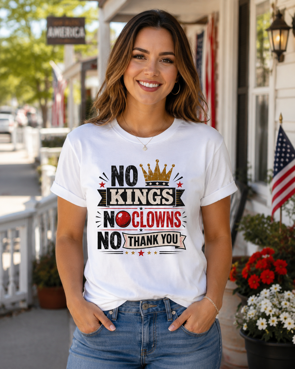 'No Kings, No Clowns, No Thank You!" Tee