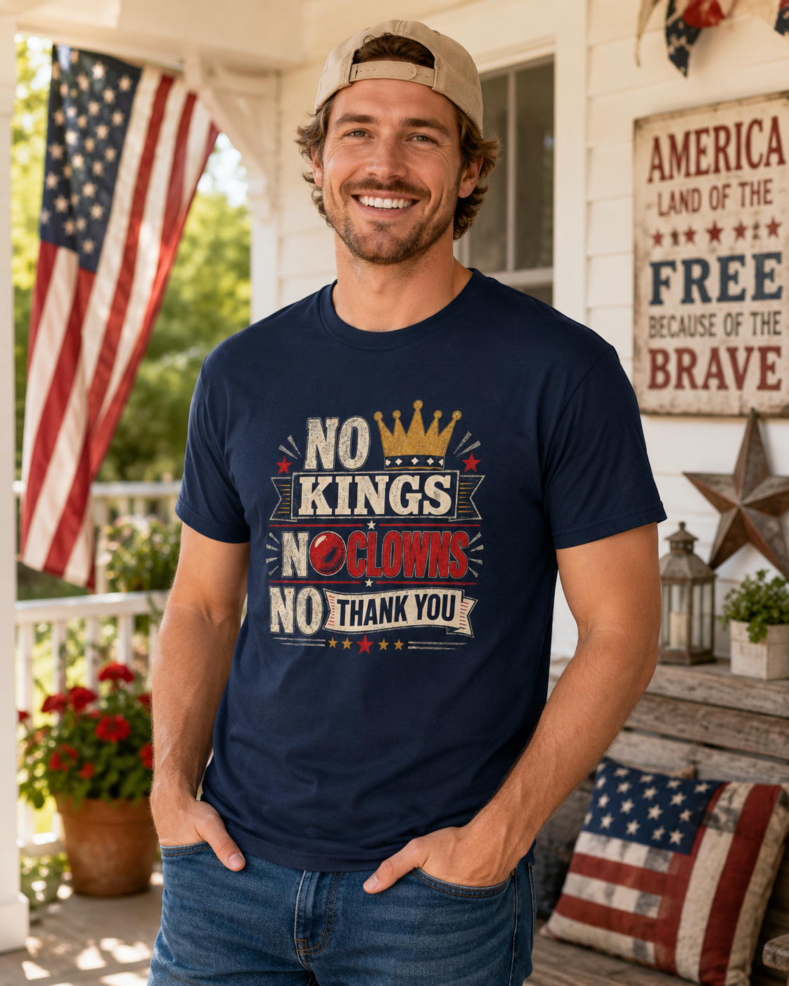 'No Kings, No Clowns, No Thank You!" Tee