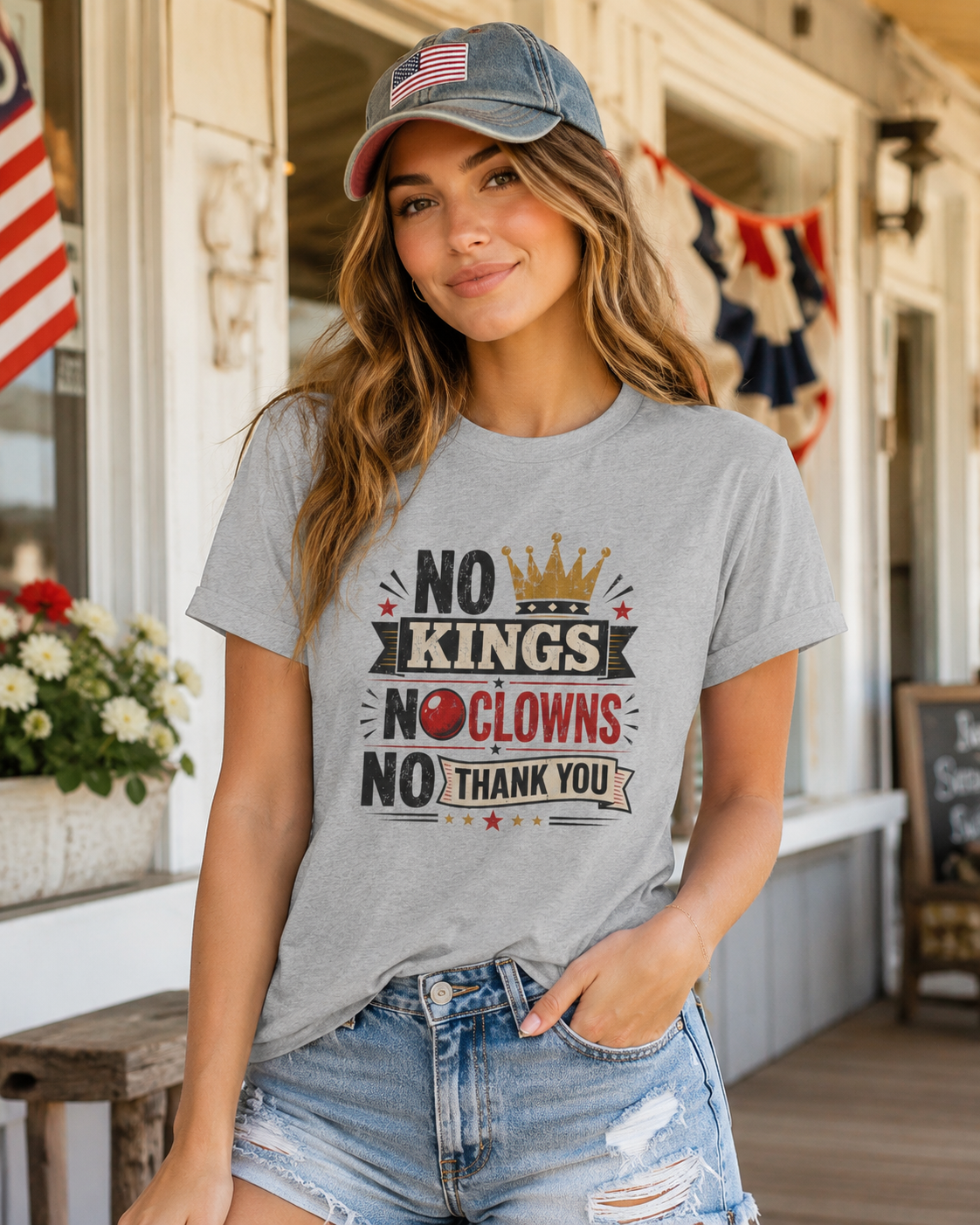 'No Kings, No Clowns, No Thank You!" Tee