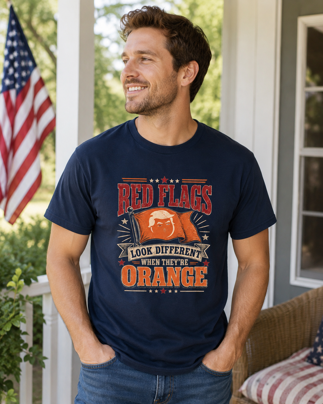 "Red Flags Look Different When They're Orange"- T-Shirt