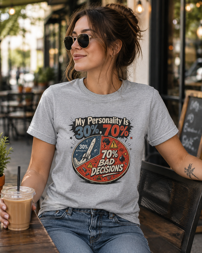 "My Personality Is 30% ? 70% Bad Decisions" - Graphic Tee