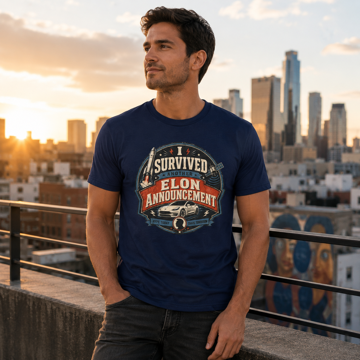 "I Survived Elon Announcement" - T-Shirt