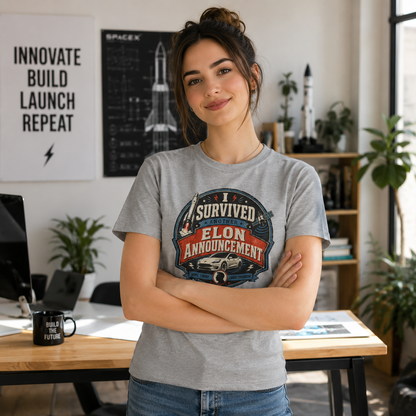 "I Survived Elon Announcement" - T-Shirt