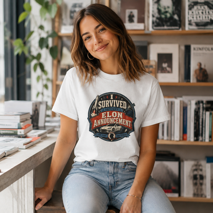 "I Survived Elon Announcement" - T-Shirt