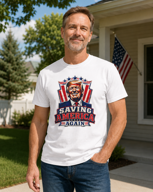 "Saving America Again" T-Shirt, Bold Design