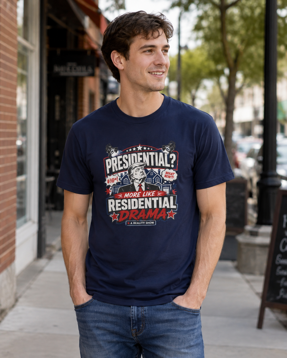 "Presidential? More Like Residential Drama" T‑Shirt