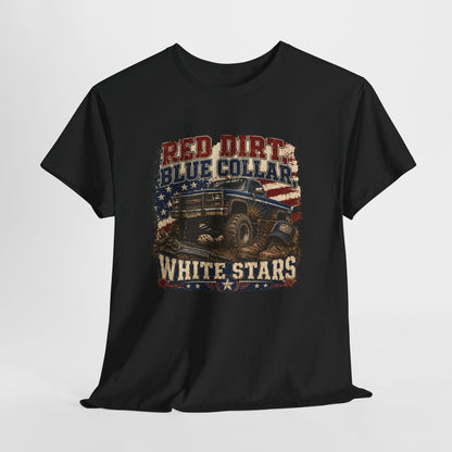 "Red Dirt Blue Collar White Stars" Tee